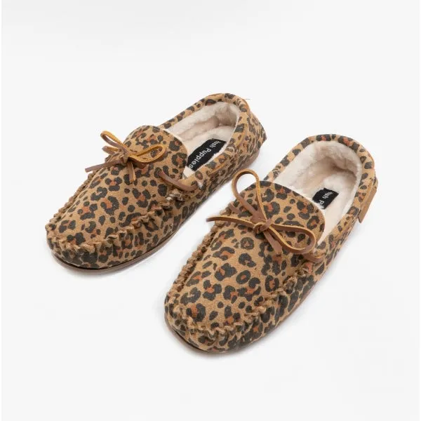 Hush Puppies ALLIE Womens Suede Moccasin Slippers Leopard sold by House of Slippers product image thumbnail 3