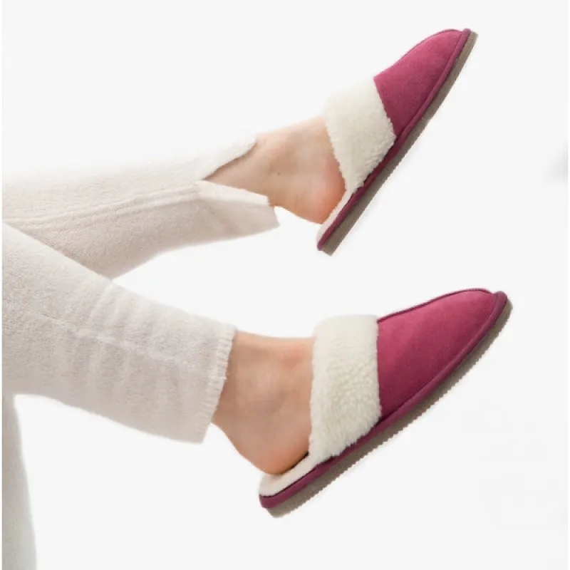 Hush Puppies ARIANNA Womens Suede Mule Slippers Pink sold by House of Slippers