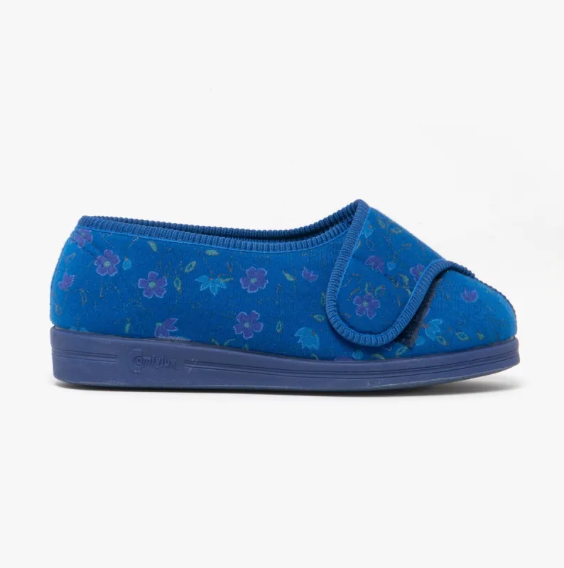 Comfylux DAVINA Womens Full Slippers Navy sold by House of Slippers