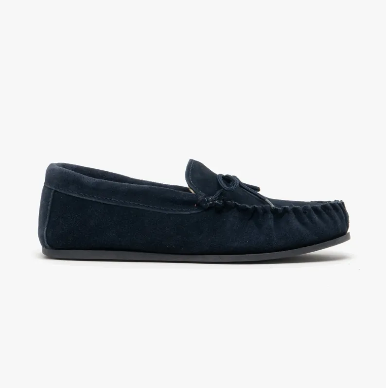 Mokkers LILY Womens Moccasin Slippers Navy sold by House of Slippers
