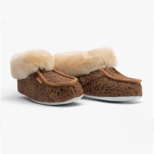 Shepherd MOA Womens Sheepskin Slipper Boots Chestnut/Leopard sold by House of Slippers product image thumbnail 2