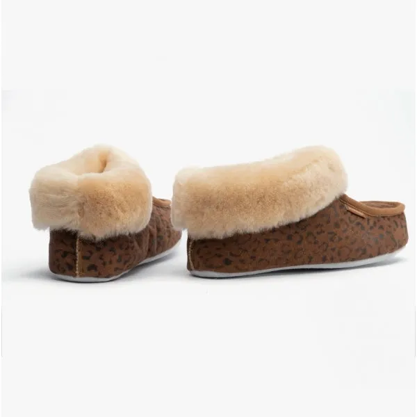 Shepherd MOA Womens Sheepskin Slipper Boots Chestnut/Leopard sold by House of Slippers product image thumbnail 3