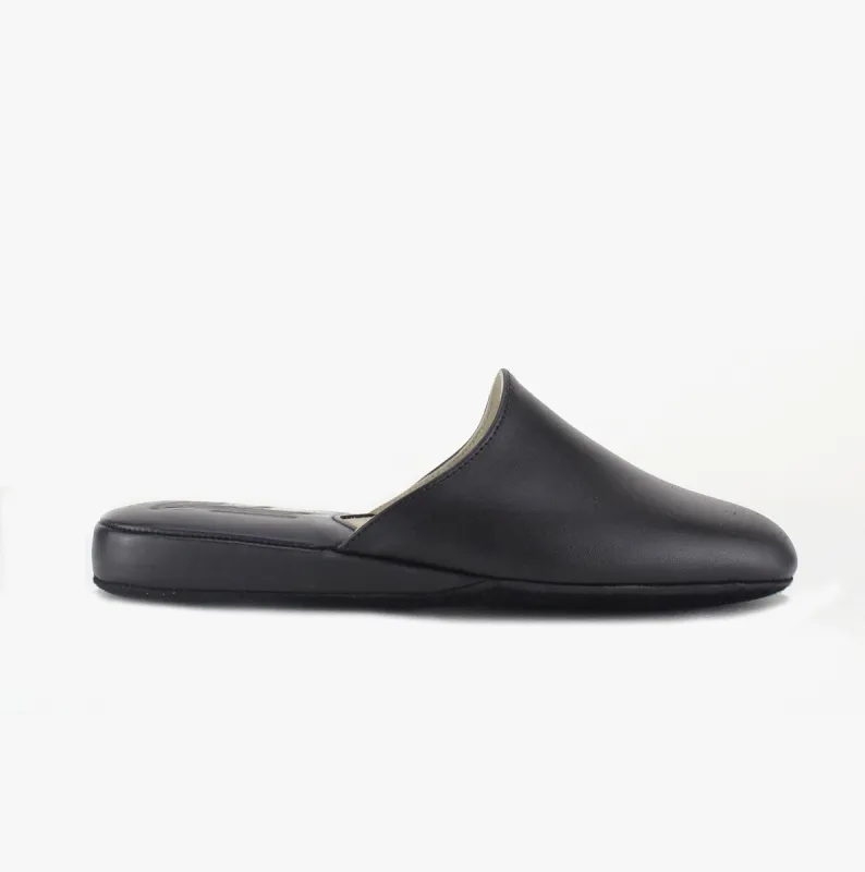 LUCA Mens Mule Slippers Black sold by House of Slippers
