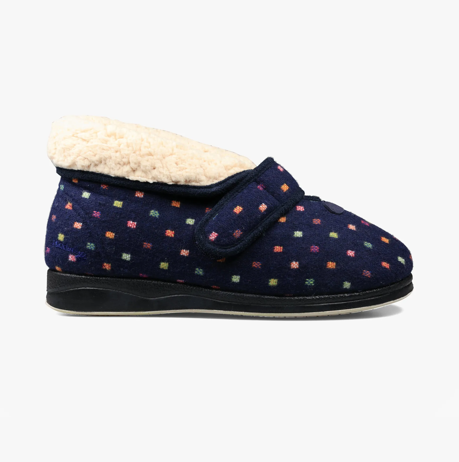 Padders BESS Womens Boot Slippers Navy sold by House of Slippers