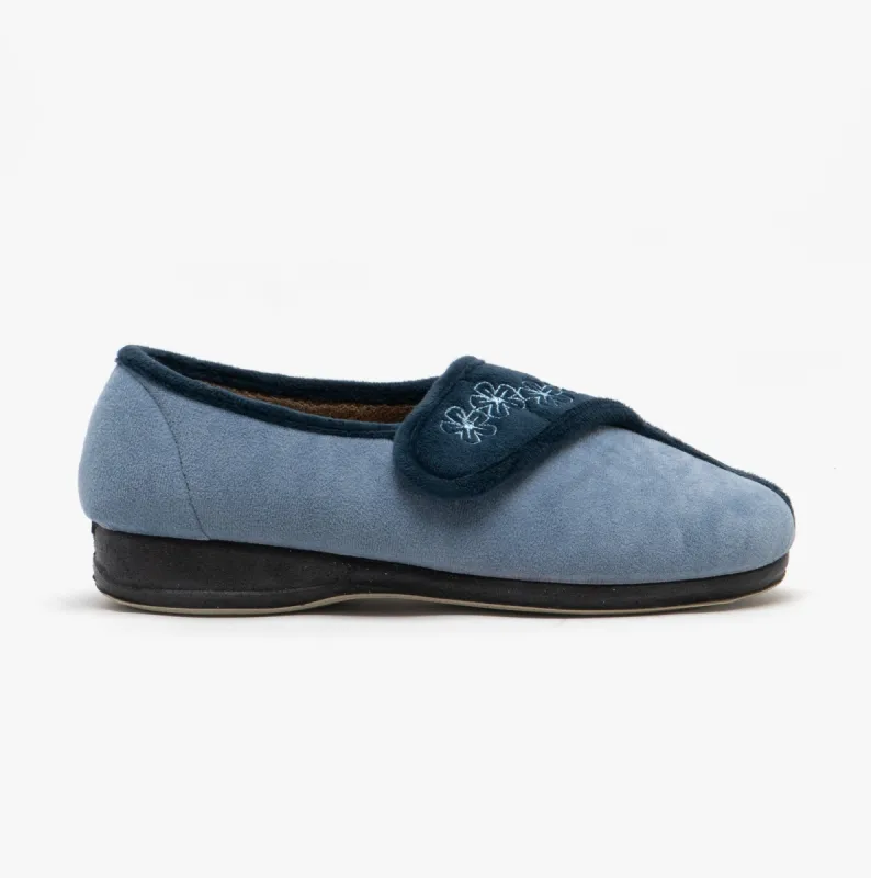 Sleepers GEMMA Womens Full Slippers Navy/Blue sold by House of Slippers