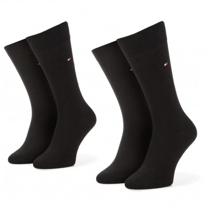 Tommy Hilfiger 2 Pack Mens Crew Classic Socks Black made by Tommy Hilfiger