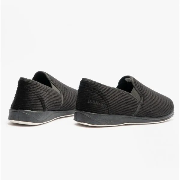 Padders ALBERT Mens (G Fit) Full Slippers Corduroy Black sold by House of Slippers product image thumbnail 3