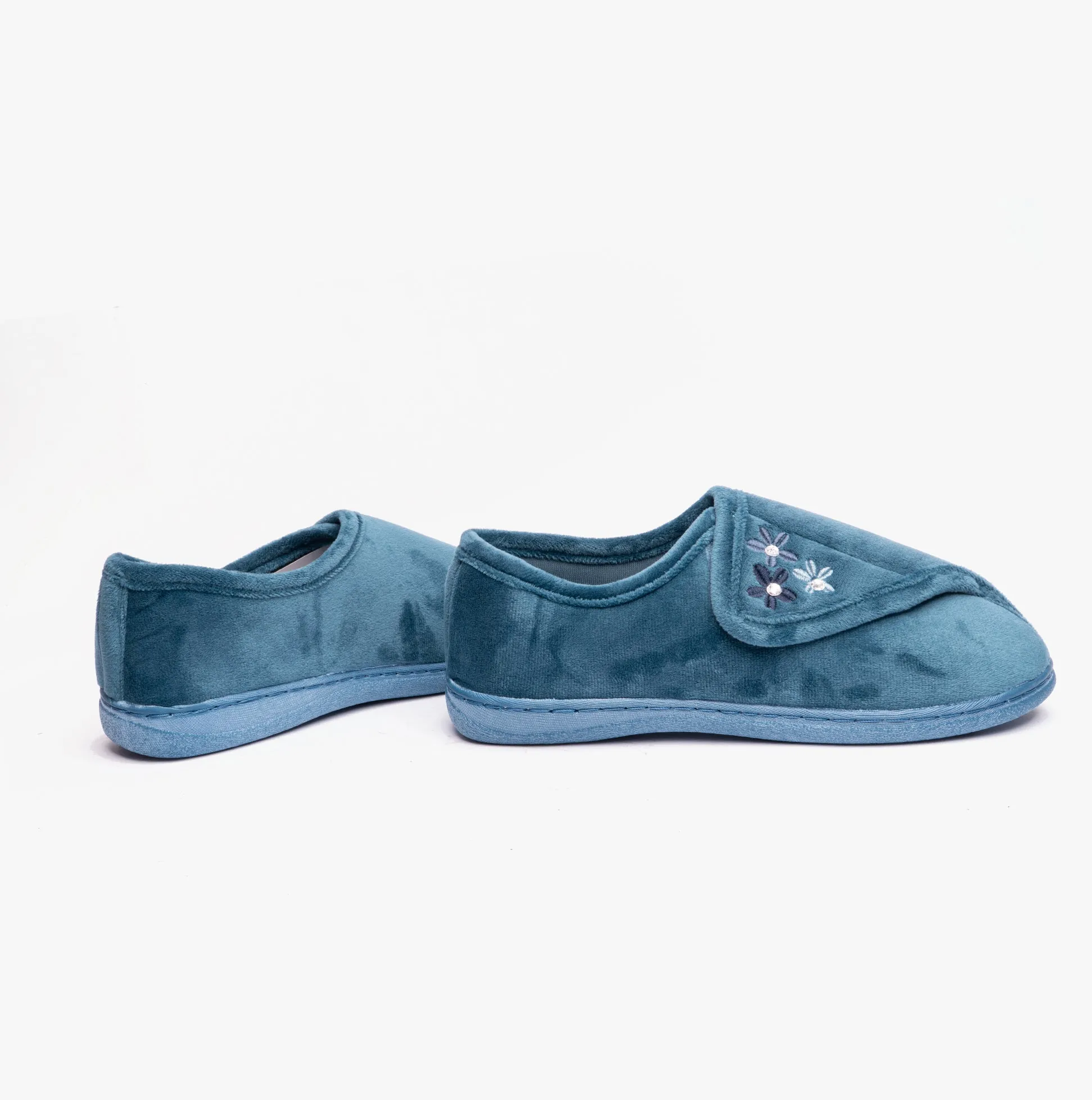 ALOHA Womens Wide Fit Full Slippers Blue sold by House of Slippers product image thumbnail 5