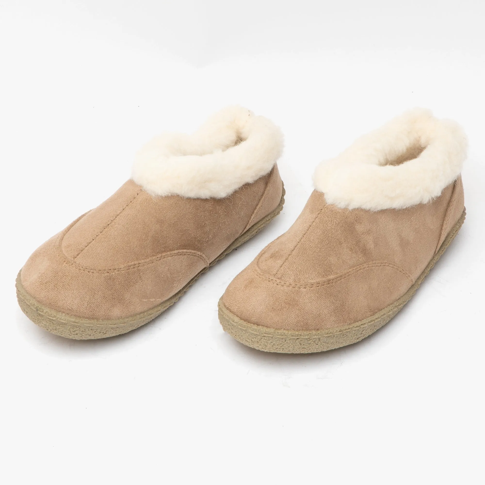 HOS Comfort CATHIE Womens Faux Fur Collar Full Slippers Tan sold by House of Slippers product image thumbnail 3