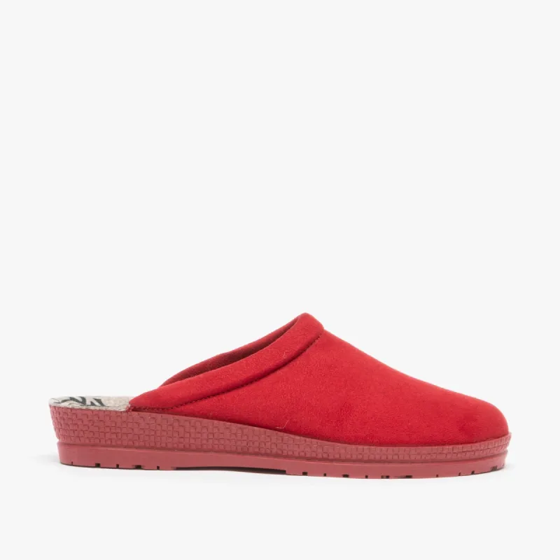 2291 Ladies Slip On Mule Slippers Cherry Red sold by House of Slippers