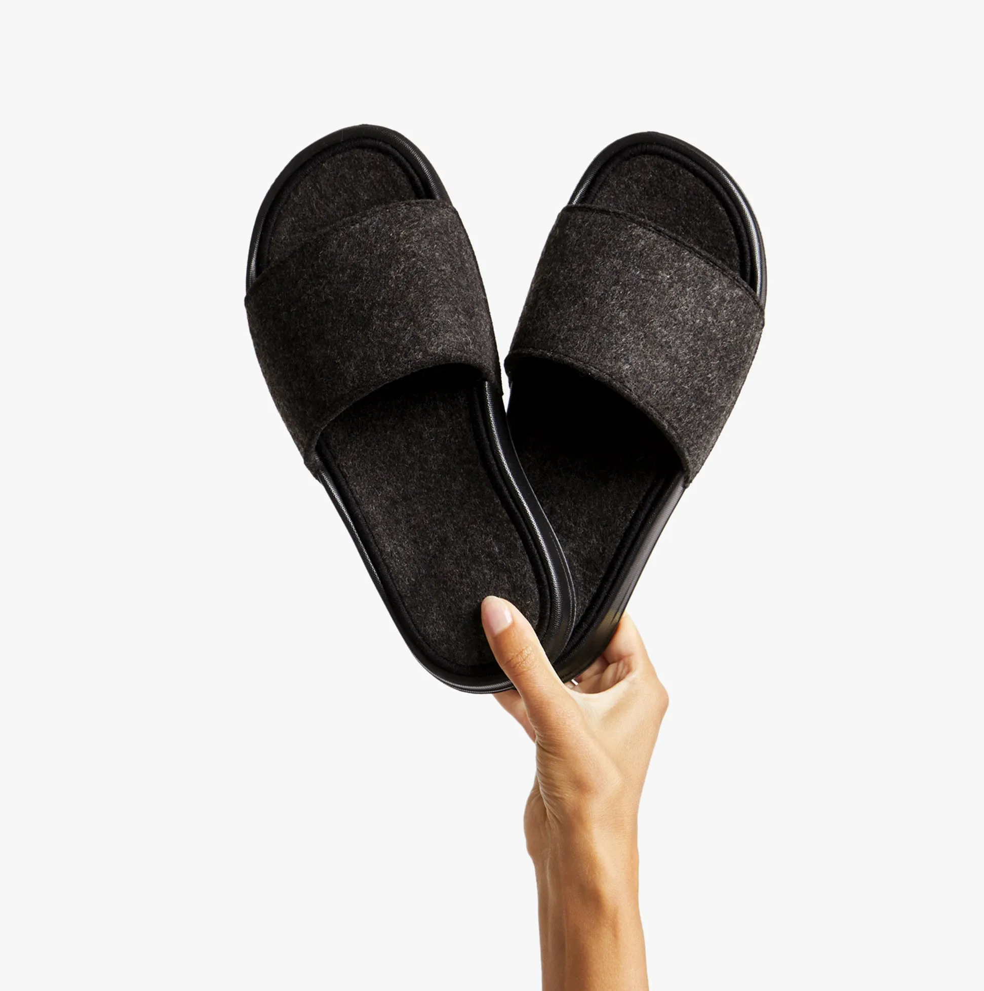 FitFlop iQUSHION e01 FELT Womens Slides All Black sold by House of Slippers product image thumbnail 2