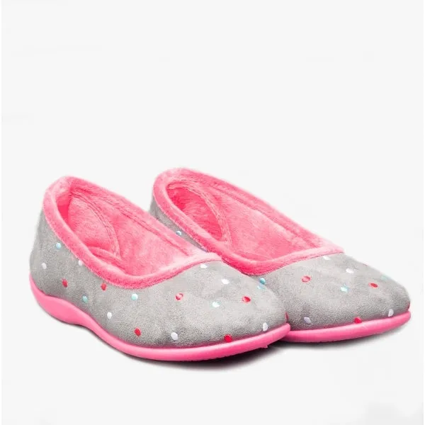 Sleepers ISLA Womens Full Slippers Grey/Fuchsia sold by House of Slippers product image thumbnail 3