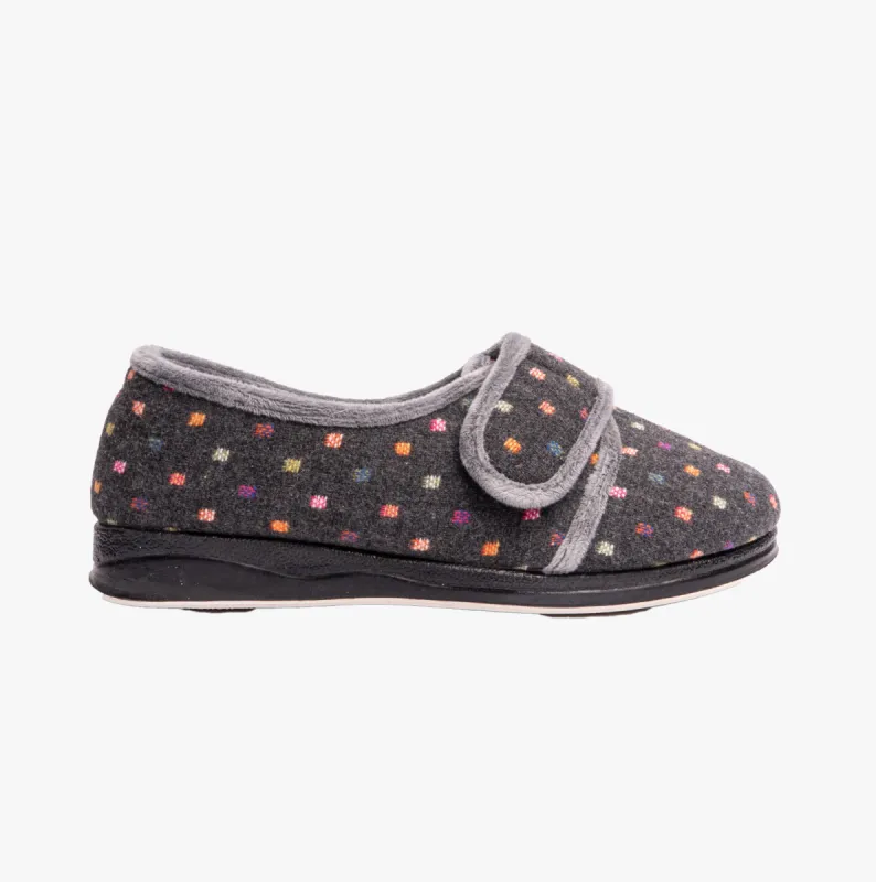 Padders LOTTY Womens Full Slippers Charcoal sold by House of Slippers