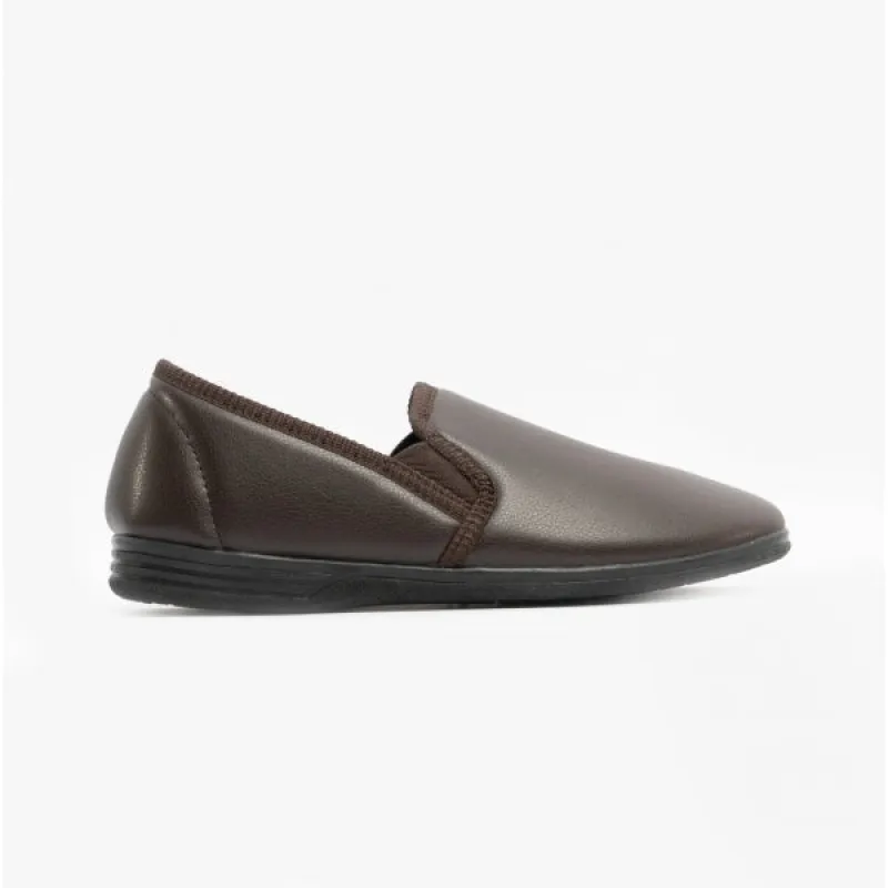 Zedzzz IVOR Mens Full Slippers Brown sold by House of Slippers
