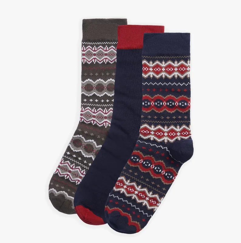 Barbour FAIRISLE Mens Gift Set Cranberry/Black Slate Mix made by Barbour