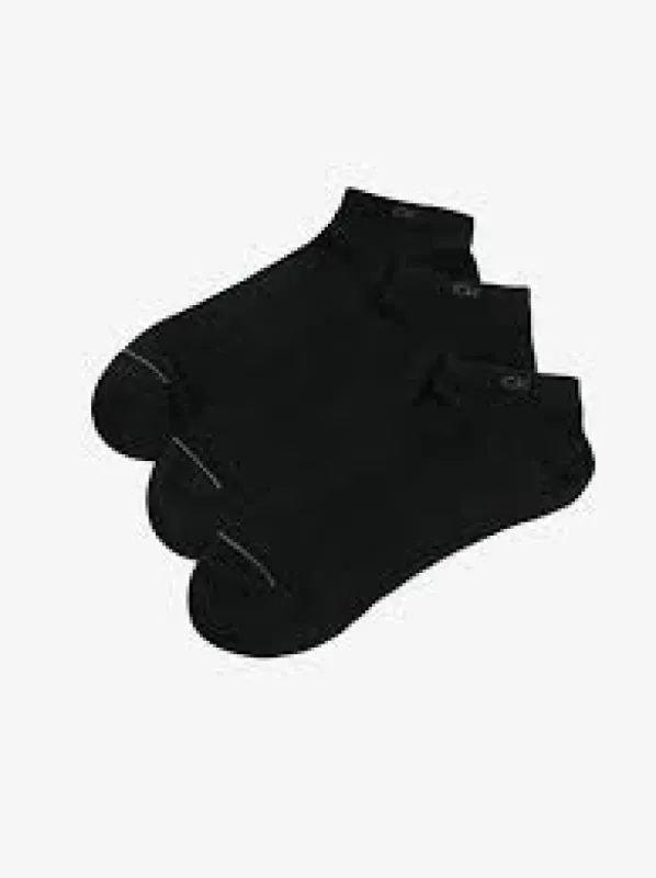 Calvin Klein 3 Pack Mens Ankle Trainer Socks Black sold by House of Slippers