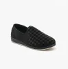 ALBERT Mens Slippers Black Mixed Check sold by House of Slippers