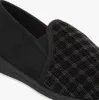 ALBERT Mens Slippers Black Mixed Check sold by House of Slippers