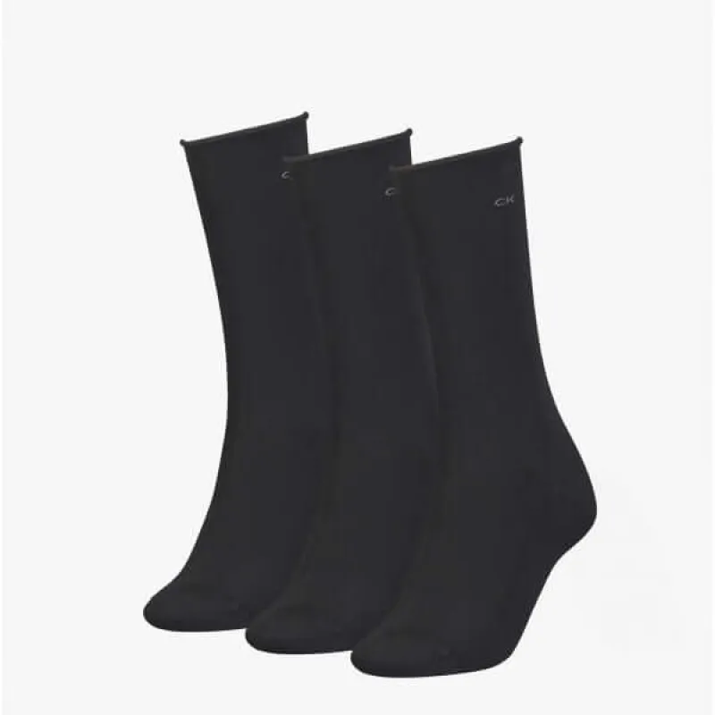 Calvin Klein 3 Pack Womens Crew Socks Black sold by House of Slippers