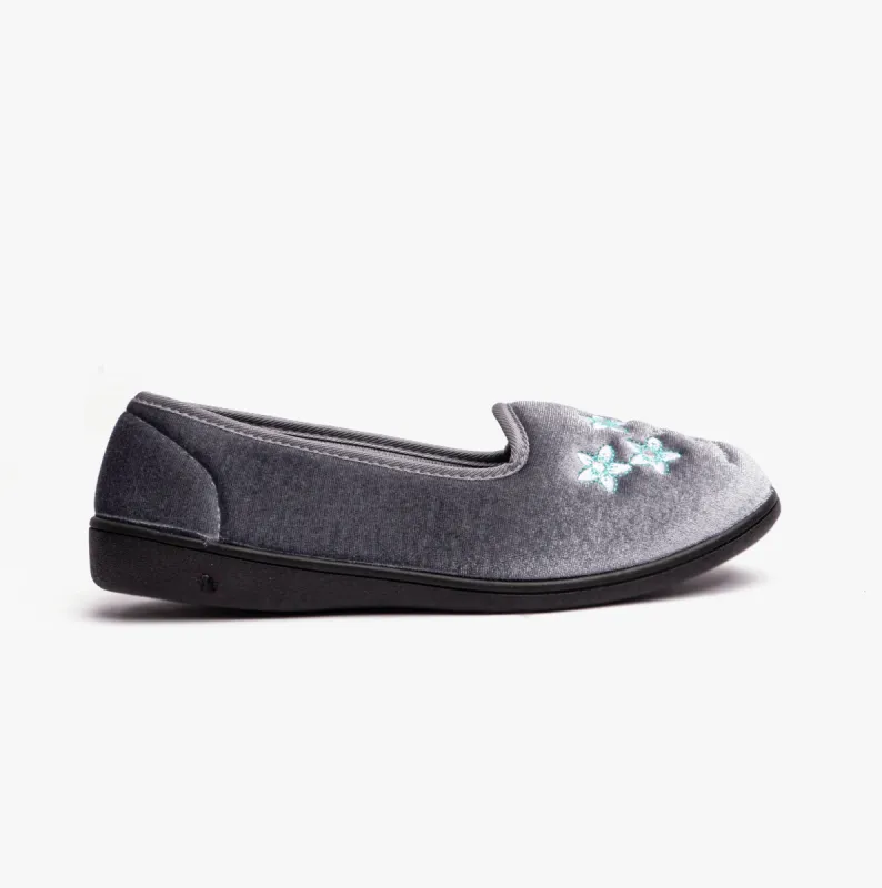 Dr Keller VERA Womens Ballerina Slippers Grey sold by House of Slippers