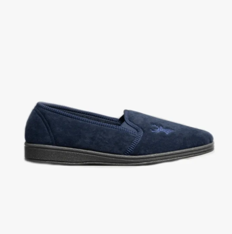 Mirak STAG Mens Slippers Navy sold by House of Slippers