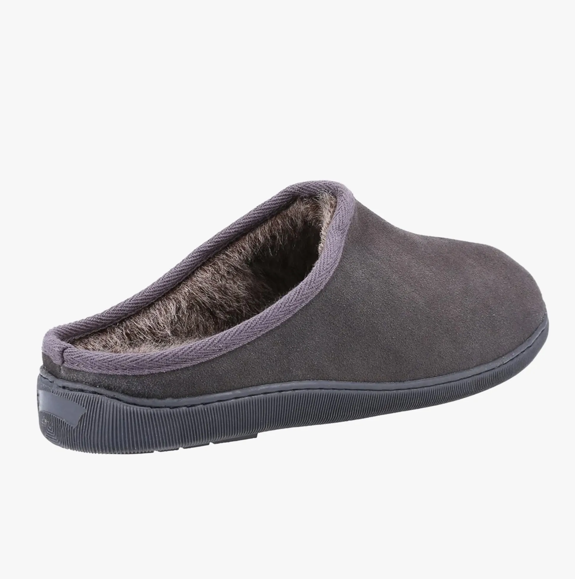 Hush Puppies ASHTON Mens Suede Slippers Grey sold by House of Slippers product image thumbnail 2