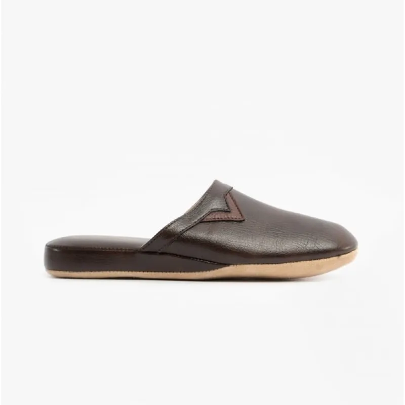 Chaleur PIERO Mens Mule Slippers Brown sold by House of Slippers