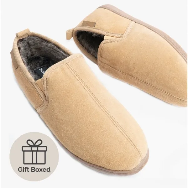 Hush Puppies ARNOLD Mens Suede Full Slippers Tan sold by House of Slippers product image thumbnail 2