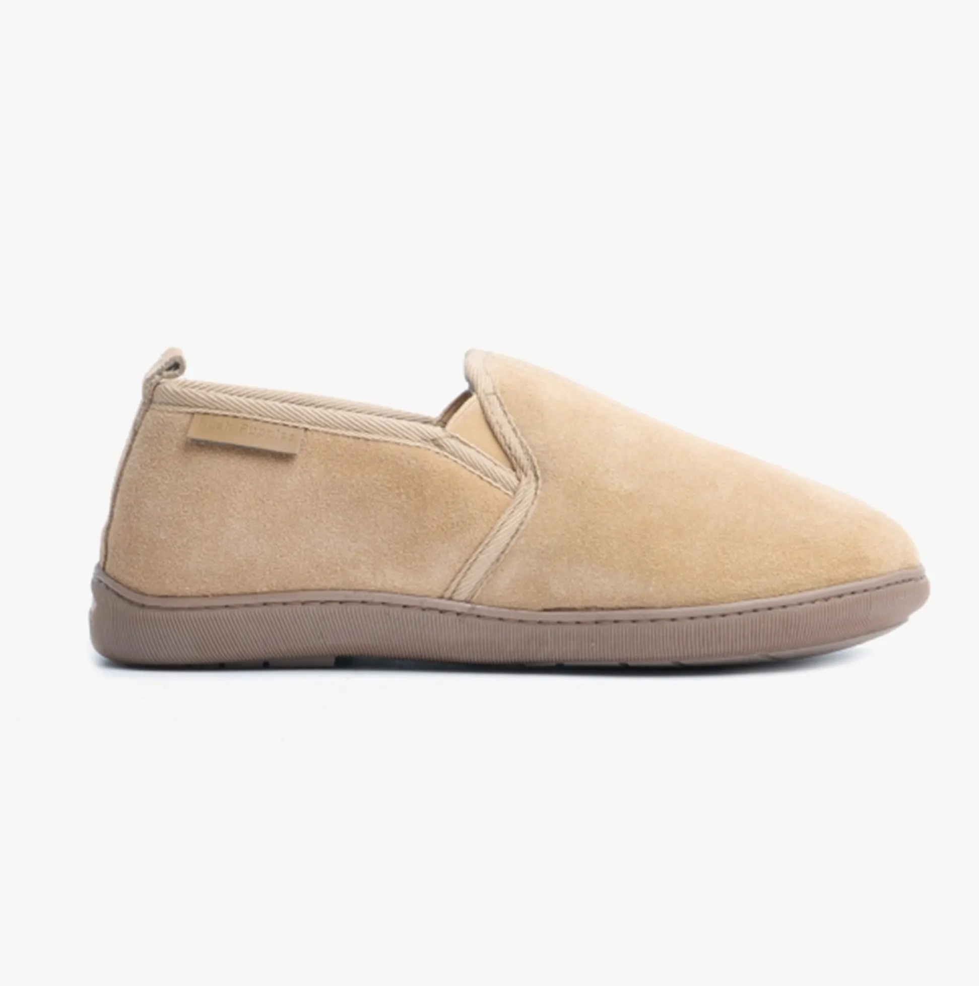 Hush Puppies ARNOLD Mens Suede Full Slippers Tan sold by House of Slippers