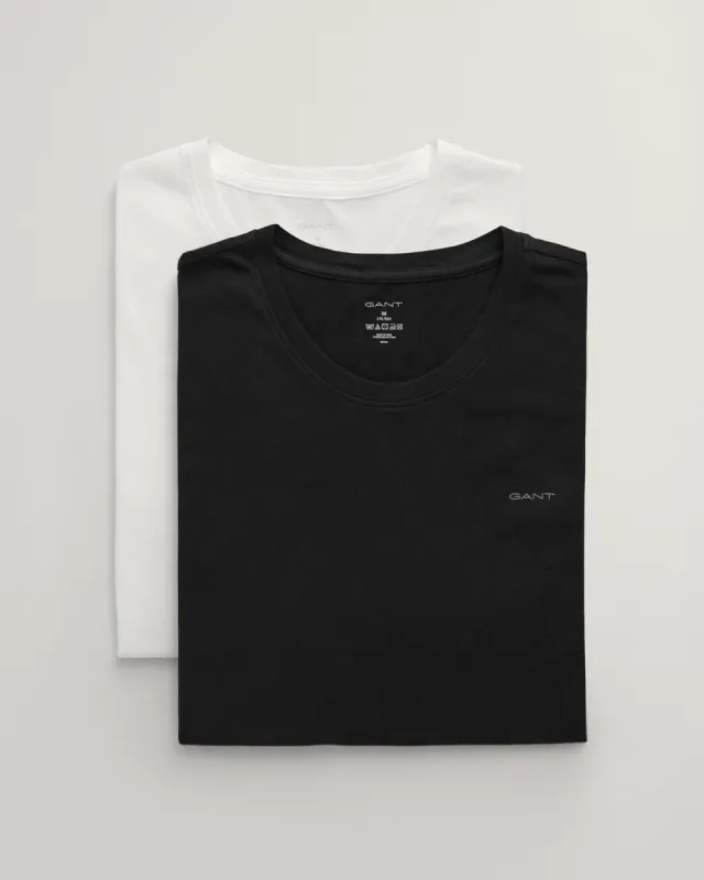 GANT Mens C-Neck T-Shirt 2-Pack Black/White made by Gant