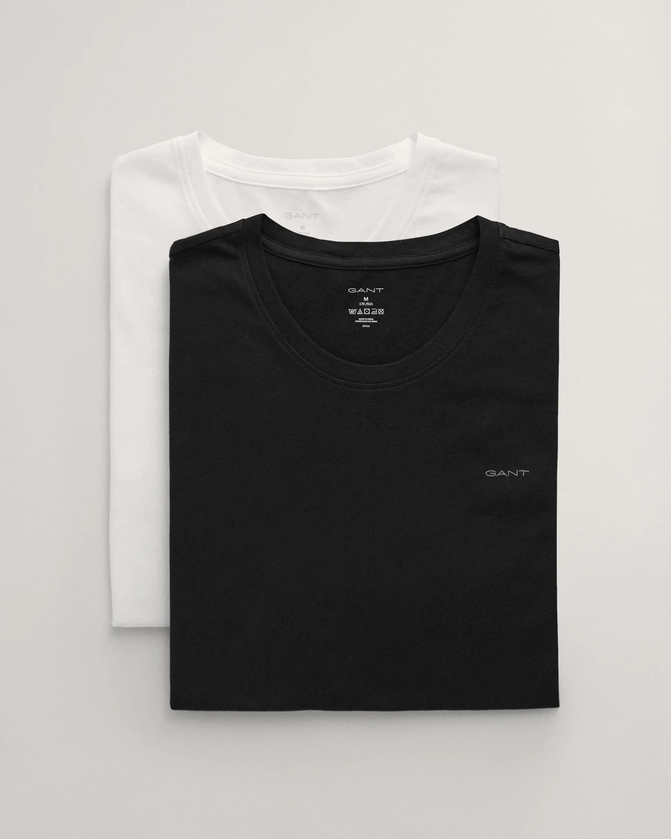 GANT Mens C-Neck T-Shirt 2-Pack Black/White sold by House of Slippers