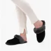 AYLA Ladies Real Sheepskin Mule Slippers Black sold by House of Slippers