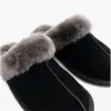 AYLA Ladies Real Sheepskin Mule Slippers Black sold by House of Slippers