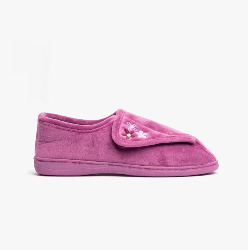 ALOHA Womens Wide Fit Full Slippers Purple sold by House of Slippers
