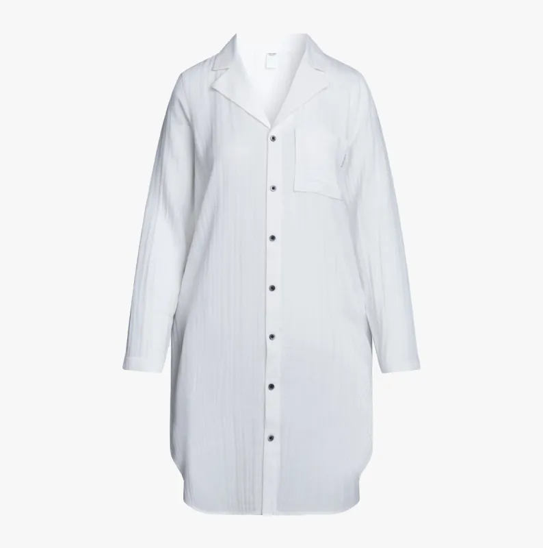 Calvin Klein PURE TEXTURED Womens Night Dress White sold by House of Slippers