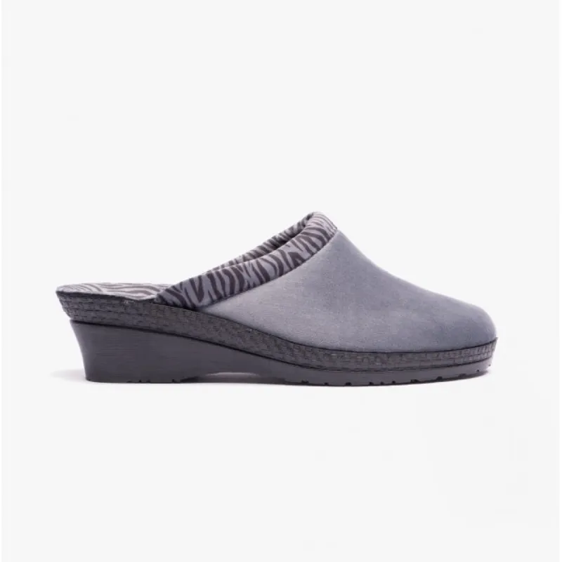 Rohde 2465-84 Womens Slippers Grey/Zebra sold by House of Slippers