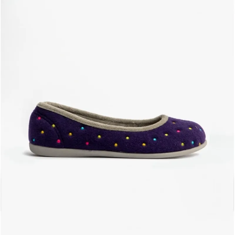 Padders BALLERINA Womens Full Slippers Purple Combi sold by House of Slippers