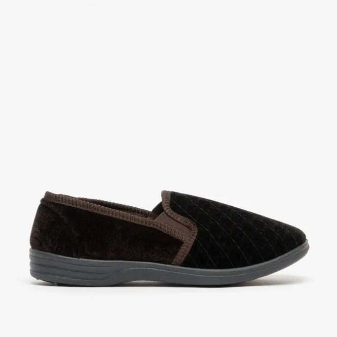 Zedzzz KEVIN Mens Full Slippers Brown sold by House of Slippers