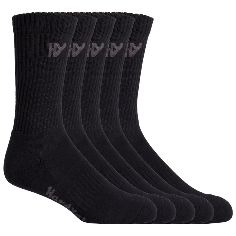 CREW FIVE PACK WORKSOCK Mens Socks Black sold by House of Slippers