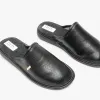 ARCHIE Mens PU Mule Slippers Black sold by House of Slippers