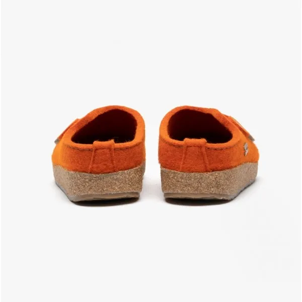 Haflinger KANON Womens Felt Wide Fit Mule Slippers Rust sold by House of Slippers product image thumbnail 4