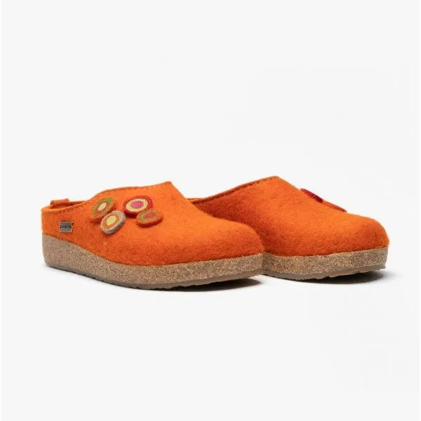 Haflinger KANON Womens Felt Wide Fit Mule Slippers Rust sold by House of Slippers product image thumbnail 2