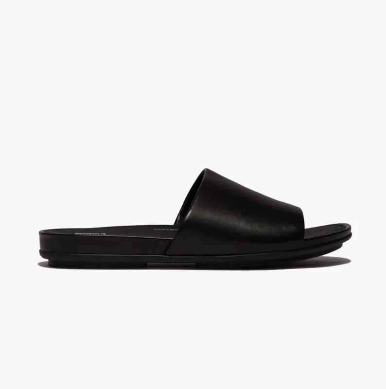 GRACIE LEATHER Womens Slides All Black sold by House of Slippers