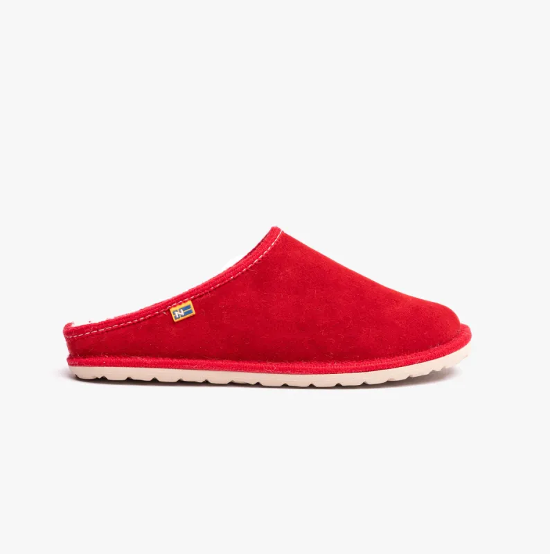 Nordikas 2083 Womens Fur Lined Mule Slippers Cherry sold by House of Slippers