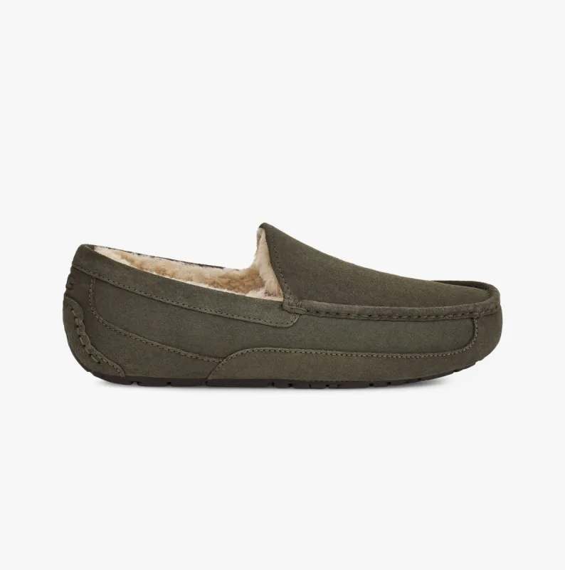 ASCOT Mens Moccasin Suede Slippers Forest Night sold by House of Slippers