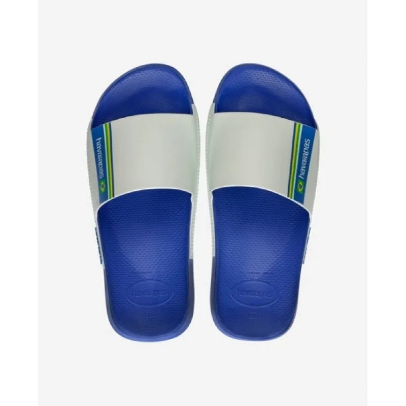 Havaianas HAV SLIDE BRASIL Mens Sliders Blue/White sold by House of Slippers