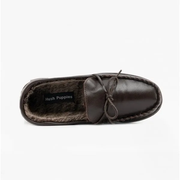 Hush Puppies ACE Mens Leather Mocassin Slippers Brown sold by House of Slippers product image thumbnail 2