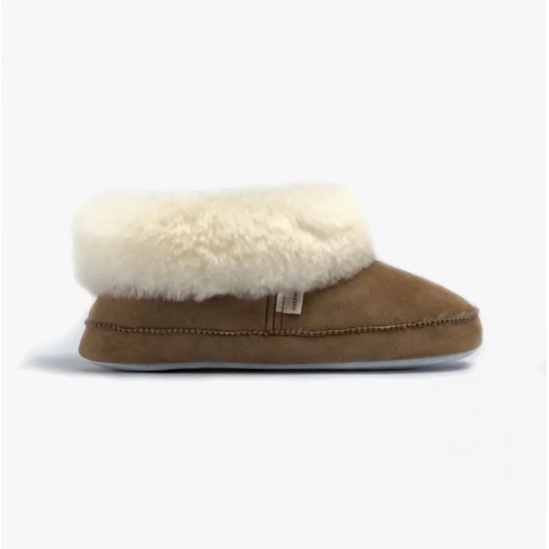 EMMY Womens Sheepskin Slipper Boots Chestnut sold by House of Slippers