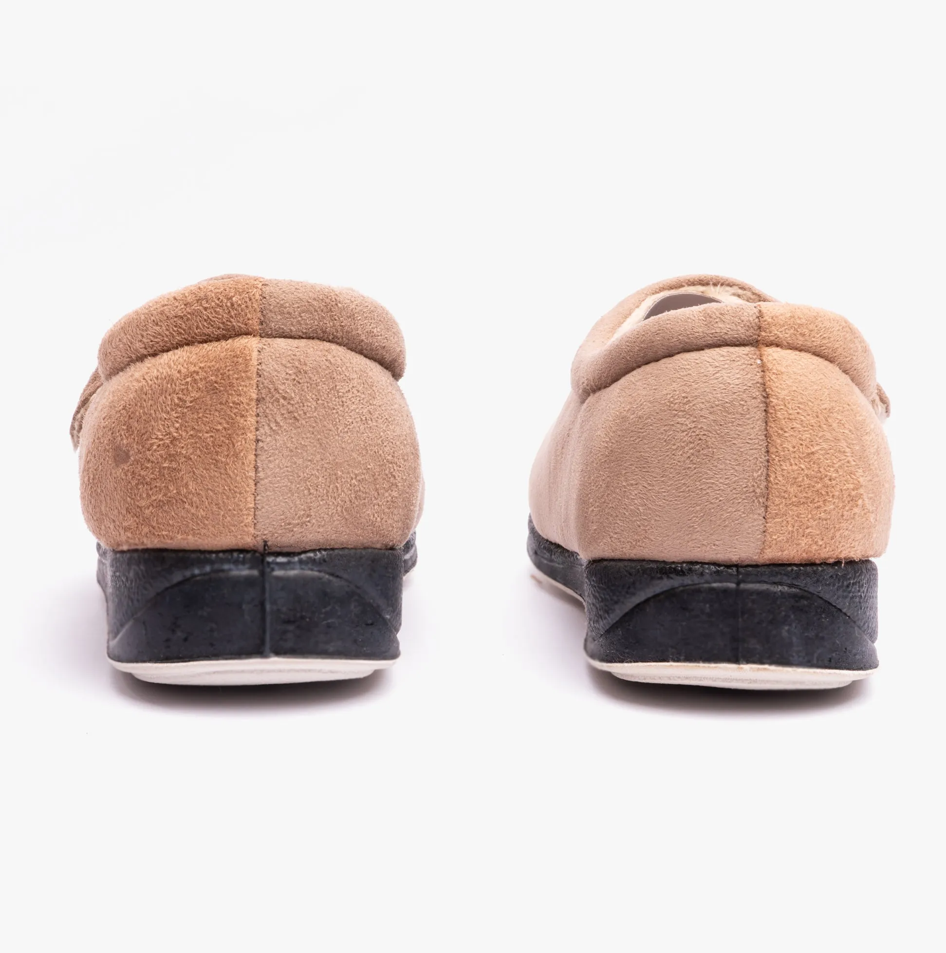 Padders HUG Womens (2E Fit) Touch Fasten Slippers Taupe sold by House of Slippers product image thumbnail 5