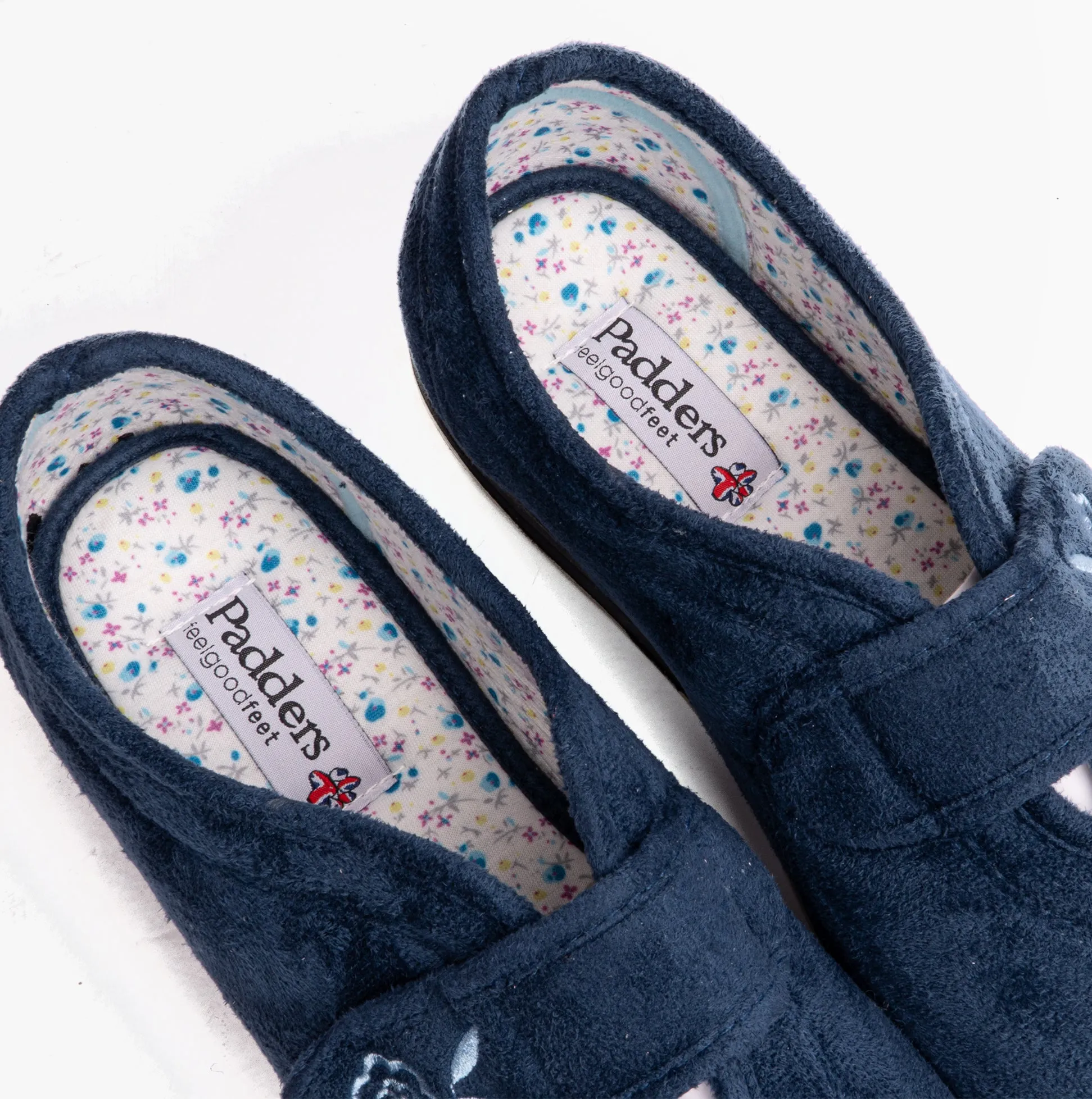 Padders CAMILLA Womens (2E Fit) Touch Fasten Slippers Denim Blue sold by House of Slippers product image thumbnail 5